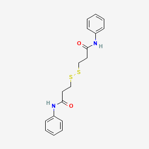 molecular formula C18H20N2O2S2 B2605238 3-[(3-anilino-3-oxopropyl)disulfanyl]-N-phenylpropanamide CAS No. 1047-89-8