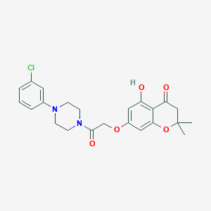 7-{2-[4-(3-chlorophenyl)piperazin-1-yl]-2-oxoethoxy}-5-hydroxy-2,2-dimethyl-2,3-dihydro-4H-chromen-4-one