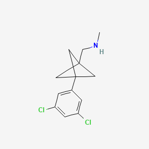molecular formula C13H15Cl2N B2605251 1-[3-(3,5-Dichlorophenyl)-1-bicyclo[1.1.1]pentanyl]-N-methylmethanamine CAS No. 2287279-70-1