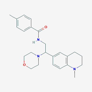 molecular formula C24H31N3O2 B2605257 4-methyl-N-(2-(1-methyl-1,2,3,4-tetrahydroquinolin-6-yl)-2-morpholinoethyl)benzamide CAS No. 922086-23-5