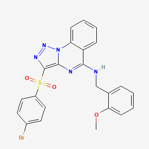 molecular formula C23H18BrN5O3S B2605258 3-[(4-bromophenyl)sulfonyl]-N-(2-methoxybenzyl)[1,2,3]triazolo[1,5-a]quinazolin-5-amine CAS No. 904588-38-1