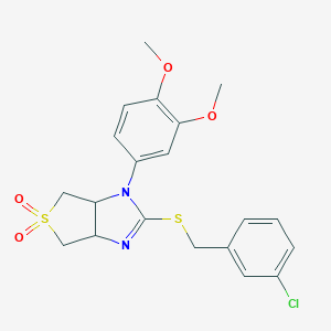 2-[(3-chlorobenzyl)sulfanyl]-1-(3,4-dimethoxyphenyl)-3a,4,6,6a-tetrahydro-1H-thieno[3,4-d]imidazole 5,5-dioxide