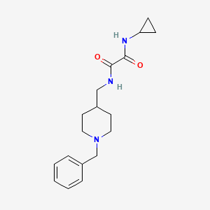 molecular formula C18H25N3O2 B2605268 N1-((1-苄基哌啶-4-基)甲基)-N2-环丙基草酰胺 CAS No. 953138-98-2