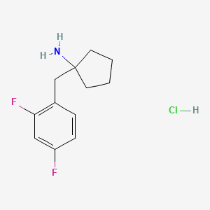 molecular formula C12H16ClF2N B2605269 1-[(2,4-Difluorophenyl)methyl]cyclopentan-1-amine;hydrochloride CAS No. 2309476-50-2