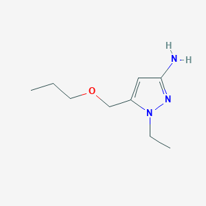 molecular formula C9H17N3O B2605281 1-ethyl-5-(propoxymethyl)-1H-pyrazol-3-amine CAS No. 1856080-82-4