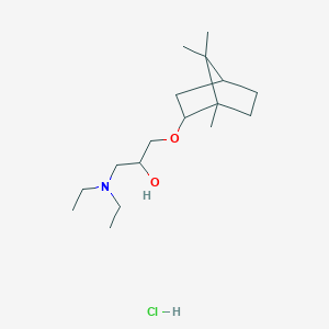 molecular formula C17H34ClNO2 B2605286 1-(diethylamino)-3-(((1S,4R)-1,7,7-trimethylbicyclo[2.2.1]heptan-2-yl)oxy)propan-2-ol hydrochloride CAS No. 1217605-45-2