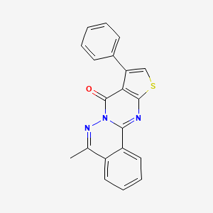 molecular formula C20H13N3OS B2605287 5-methyl-9-phenyl-8H-thieno[2',3':4,5]pyrimido[2,1-a]phthalazin-8-one CAS No. 503432-76-6