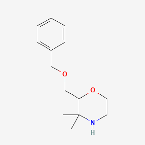molecular formula C14H21NO2 B2605290 2-[(苄氧基)甲基]-3,3-二甲基吗啉 CAS No. 2320855-48-7