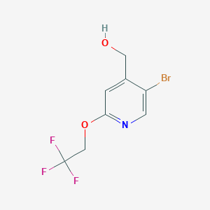molecular formula C8H7BrF3NO2 B2605293 [5-Bromo-2-(2,2,2-trifluoroethoxy)pyridin-4-yl]methanol CAS No. 1866918-35-5