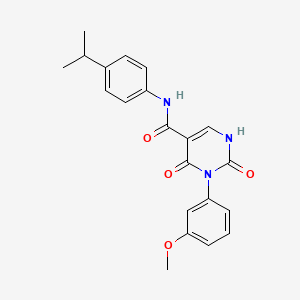 molecular formula C21H21N3O4 B2605294 N-(4-isopropylphenyl)-3-(3-methoxyphenyl)-2,4-dioxo-1,2,3,4-tetrahydropyrimidine-5-carboxamide CAS No. 863612-76-4