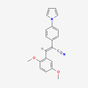 molecular formula C21H18N2O2 B2605311 (2Z)-3-(2,5-dimethoxyphenyl)-2-[4-(1H-pyrrol-1-yl)phenyl]prop-2-enenitrile CAS No. 866019-97-8