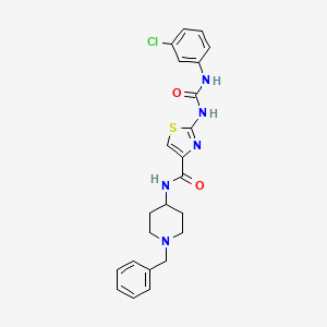 molecular formula C23H24ClN5O2S B2605315 N-(1-benzylpiperidin-4-yl)-2-(3-(3-chlorophenyl)ureido)thiazole-4-carboxamide CAS No. 955691-09-5