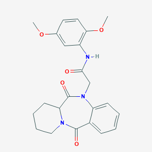 N-(2,5-dimethoxyphenyl)-2-(6,12-dioxo-6,6a,7,8,9,10-hexahydropyrido[2,1-c][1,4]benzodiazepin-5(12H)-yl)acetamide