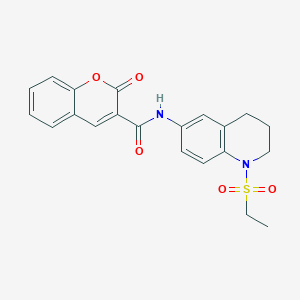 molecular formula C21H20N2O5S B2605324 N-(1-(ethylsulfonyl)-1,2,3,4-tetrahydroquinolin-6-yl)-2-oxo-2H-chromene-3-carboxamide CAS No. 946214-30-8