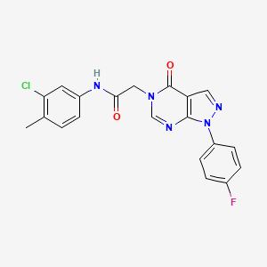 molecular formula C20H15ClFN5O2 B2605328 N-(3-chloro-4-methylphenyl)-2-(1-(4-fluorophenyl)-4-oxo-1H-pyrazolo[3,4-d]pyrimidin-5(4H)-yl)acetamide CAS No. 852450-46-5