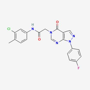 molecular formula C20H15ClFN5O2 B2605328 N-(3-氯-4-甲基苯基)-2-(1-(4-氟苯基)-4-氧代-1H-吡唑并[3,4-d]嘧啶-5(4H)-基)乙酰胺 CAS No. 852450-46-5