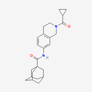 molecular formula C24H30N2O2 B2605330 (3r,5r,7r)-N-(2-(cyclopropanecarbonyl)-1,2,3,4-tetrahydroisoquinolin-7-yl)adamantane-1-carboxamide CAS No. 955765-59-0