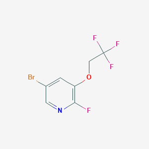 molecular formula C7H4BrF4NO B2605332 5-溴-2-氟-3-(2,2,2-三氟乙氧基)吡啶 CAS No. 2377032-36-3