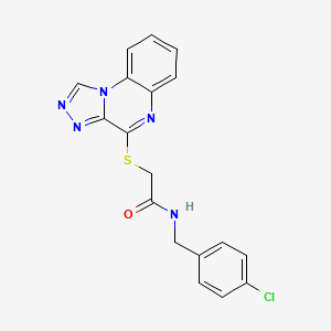 molecular formula C18H14ClN5OS B2605337 2-([1,2,4]三唑并[4,3-a]喹喔啉-4-基硫代)-N-(4-氯苄基)乙酰胺 CAS No. 1359031-20-1