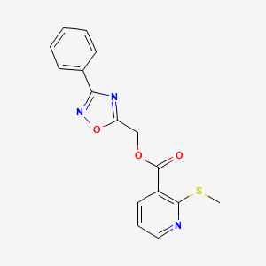 molecular formula C16H13N3O3S B2605344 (3-Phenyl-1,2,4-oxadiazol-5-yl)methyl 2-methylsulfanylpyridine-3-carboxylate CAS No. 939204-63-4