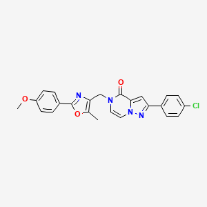2-(4-chlorophenyl)-5-((2-(4-methoxyphenyl)-5-methyloxazol-4-yl)methyl)pyrazolo[1,5-a]pyrazin-4(5H)-one