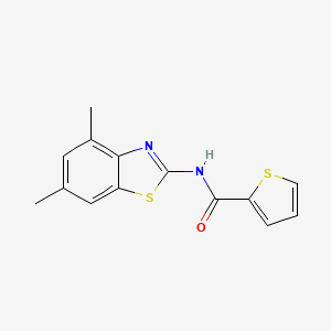 molecular formula C14H12N2OS2 B2605353 N-(4,6-dimethyl-1,3-benzothiazol-2-yl)thiophene-2-carboxamide CAS No. 313662-09-8