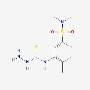 molecular formula C10H16N4O2S2 B2605360 3-Amino-1-[5-(dimethylsulfamoyl)-2-methylphenyl]thiourea CAS No. 565168-01-6