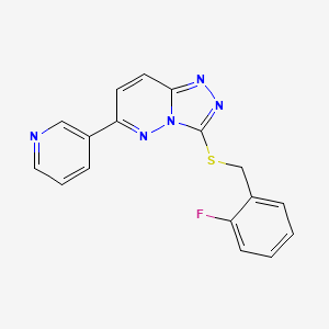 molecular formula C17H12FN5S B2605361 3-[(2-Fluorophenyl)methylsulfanyl]-6-pyridin-3-yl-[1,2,4]triazolo[4,3-b]pyridazine CAS No. 894057-00-2
