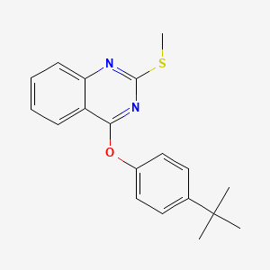 molecular formula C19H20N2OS B2605364 4-(Tert-butyl)phenyl 2-(methylsulfanyl)-4-quinazolinyl ether CAS No. 477845-95-7