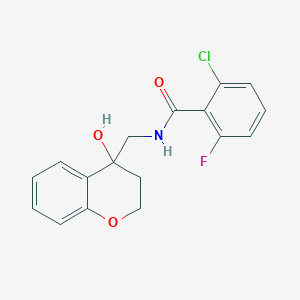 molecular formula C17H15ClFNO3 B2605373 2-氯-6-氟-N-((4-羟基色满-4-基)甲基)苯甲酰胺 CAS No. 1396845-36-5