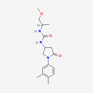 molecular formula C17H25N3O3 B2605381 1-(1-(3,4-二甲苯基)-5-氧代吡咯烷-3-基)-3-(1-甲氧基丙烷-2-基)脲 CAS No. 894029-77-7