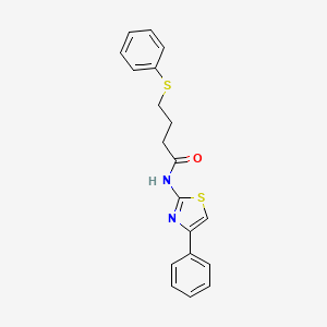 molecular formula C19H18N2OS2 B2605383 N-(4-苯并噻唑-2-基)-4-(苯硫基)丁酰胺 CAS No. 922924-70-7