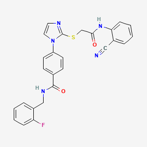 4-(2-((2-((2-cyanophenyl)amino)-2-oxoethyl)thio)-1H-imidazol-1-yl)-N-(2-fluorobenzyl)benzamide