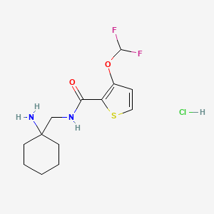 N-[(1-Aminocyclohexyl)methyl]-3-(difluoromethoxy)thiophene-2-carboxamide;hydrochloride