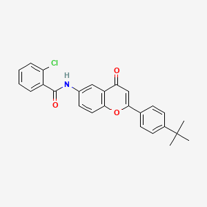 molecular formula C26H22ClNO3 B2605410 N-[2-(4-叔丁基苯基)-4-氧代-4H-色满-6-基]-2-氯苯甲酰胺 CAS No. 923164-67-4