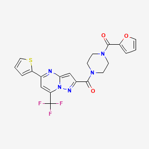 Furan-2-yl-[4-[5-thiophen-2-yl-7-(trifluoromethyl)pyrazolo[1,5-a]pyrimidine-2-carbonyl]piperazin-1-yl]methanone