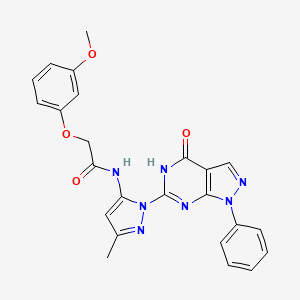 2-(3-methoxyphenoxy)-N-(3-methyl-1-(4-oxo-1-phenyl-4,5-dihydro-1H-pyrazolo[3,4-d]pyrimidin-6-yl)-1H-pyrazol-5-yl)acetamide