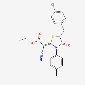 (Z)-ethyl 2-(5-(4-chlorobenzyl)-4-oxo-3-(p-tolyl)thiazolidin-2-ylidene)-2-cyanoacetate