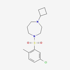 molecular formula C16H23ClN2O2S B2605425 1-((5-Chloro-2-methylphenyl)sulfonyl)-4-cyclobutyl-1,4-diazepane CAS No. 2194848-92-3