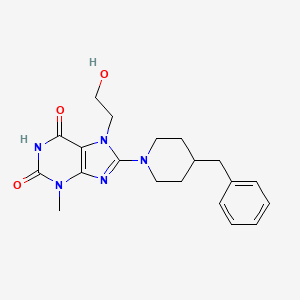 B2605432 8-(4-benzylpiperidin-1-yl)-7-(2-hydroxyethyl)-3-methyl-1H-purine-2,6(3H,7H)-dione CAS No. 862198-32-1