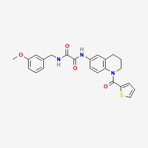 molecular formula C24H23N3O4S B2605434 N1-(3-甲氧基苄基)-N2-(1-(噻吩-2-羰基)-1,2,3,4-四氢喹啉-6-基)草酰胺 CAS No. 899983-37-0