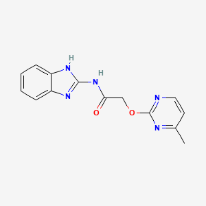 molecular formula C14H13N5O2 B2605439 N-(1H-苯并[d]咪唑-2-基)-2-((4-甲基嘧啶-2-基)氧基)乙酰胺 CAS No. 1286705-15-4