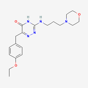 molecular formula C19H27N5O3 B2605441 6-(4-ethoxybenzyl)-3-((3-morpholinopropyl)amino)-1,2,4-triazin-5(4H)-one CAS No. 905765-13-1