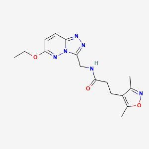 molecular formula C16H20N6O3 B2605445 3-(3,5-二甲基异恶唑-4-基)-N-((6-乙氧基-[1,2,4]三唑并[4,3-b]哒嗪-3-基)甲基)丙酰胺 CAS No. 2034550-65-5