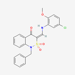 molecular formula C23H19ClN2O4S B2605446 (3E)-1-苄基-3-{[(5-氯-2-甲氧基苯基)氨基]亚甲基}-1H-2,1-苯并噻嗪-4(3H)-酮 2,2-二氧化物 CAS No. 893314-78-8