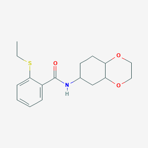 molecular formula C17H23NO3S B2605449 2-(乙硫基)-N-(八氢苯并[b][1,4]二氧杂环-6-基)苯甲酰胺 CAS No. 1902950-97-3