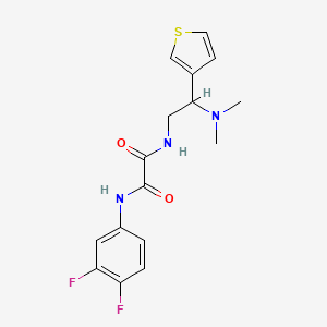 molecular formula C16H17F2N3O2S B2605458 N1-(3,4-difluorophenyl)-N2-(2-(dimethylamino)-2-(thiophen-3-yl)ethyl)oxalamide CAS No. 946328-46-7