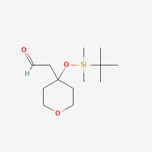 molecular formula C13H26O3Si B2605461 2-{4-[(叔丁基二甲基甲硅烷基)氧基]氧杂环-4-基}乙醛 CAS No. 2060024-66-8