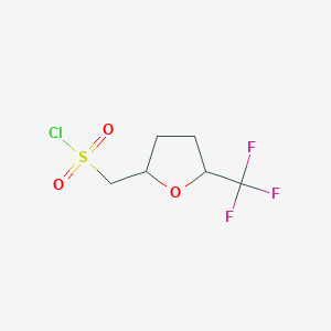 molecular formula C6H8ClF3O3S B2605470 [5-(Trifluoromethyl)oxolan-2-yl]methanesulfonyl chloride CAS No. 2126162-12-5
