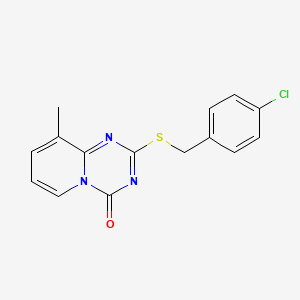 2-((4-Chlorobenzyl)sulfanyl)-9-methyl-4H-pyrido[1,2-a](1,3,5)triazin-4-one